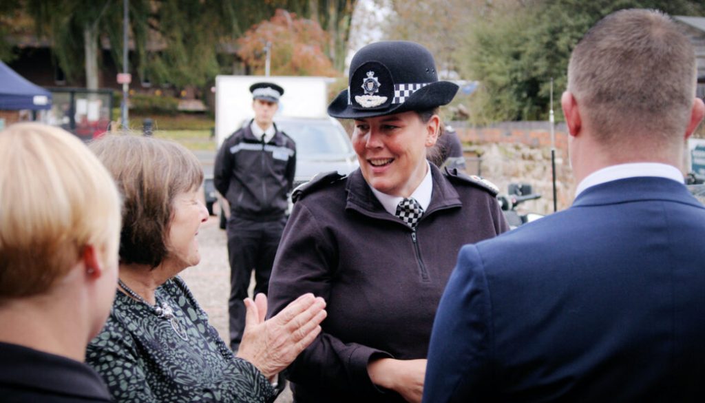 Helen and Sean Walker opening the Mac Walker Building with Chief Constable Pippa Mills